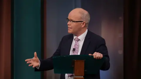 PA Media Leader of Aontu, Peadar Toibin during the General Election leaders